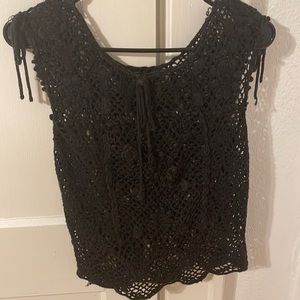 Excellent condition black crochet top